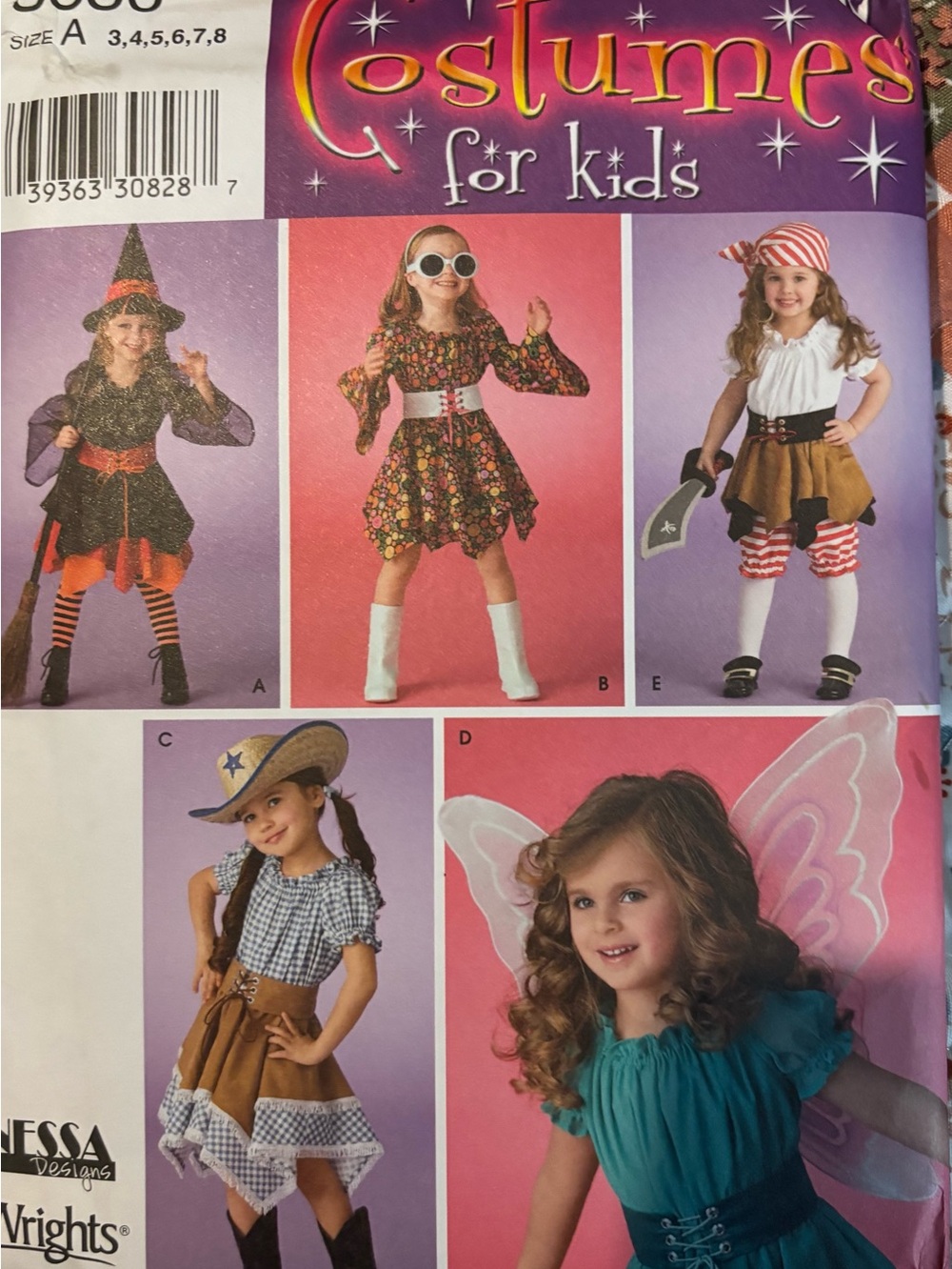 Costume for Kids Simplicity 3680  Girls Size 3-8 Uncut